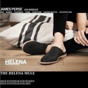 James Perse Helena Black Mules slip on Shoes 37 7